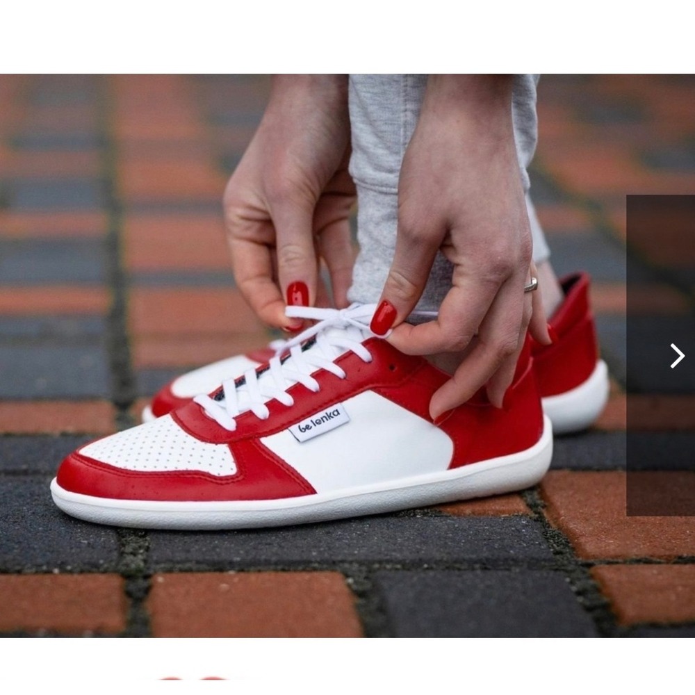 Be Lenka Champ Patriot‎ Sneakers Womens 35 Red White Leather Barefoot Shoes